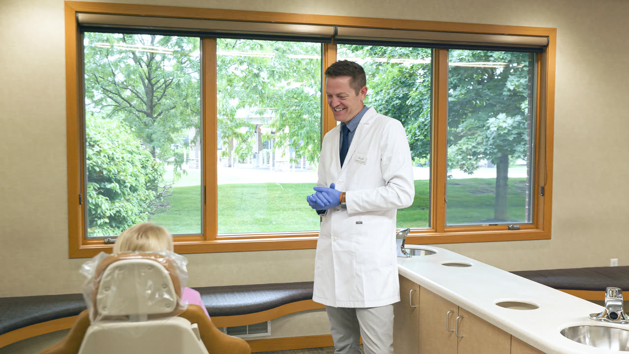Child receiving Phase 1 orthodontic treatment in Grandville, MI